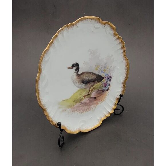 French Limoges Game Birds 4 plate set by Lewis Strauss & Sons vintage 1920's - Picture 6 of 14